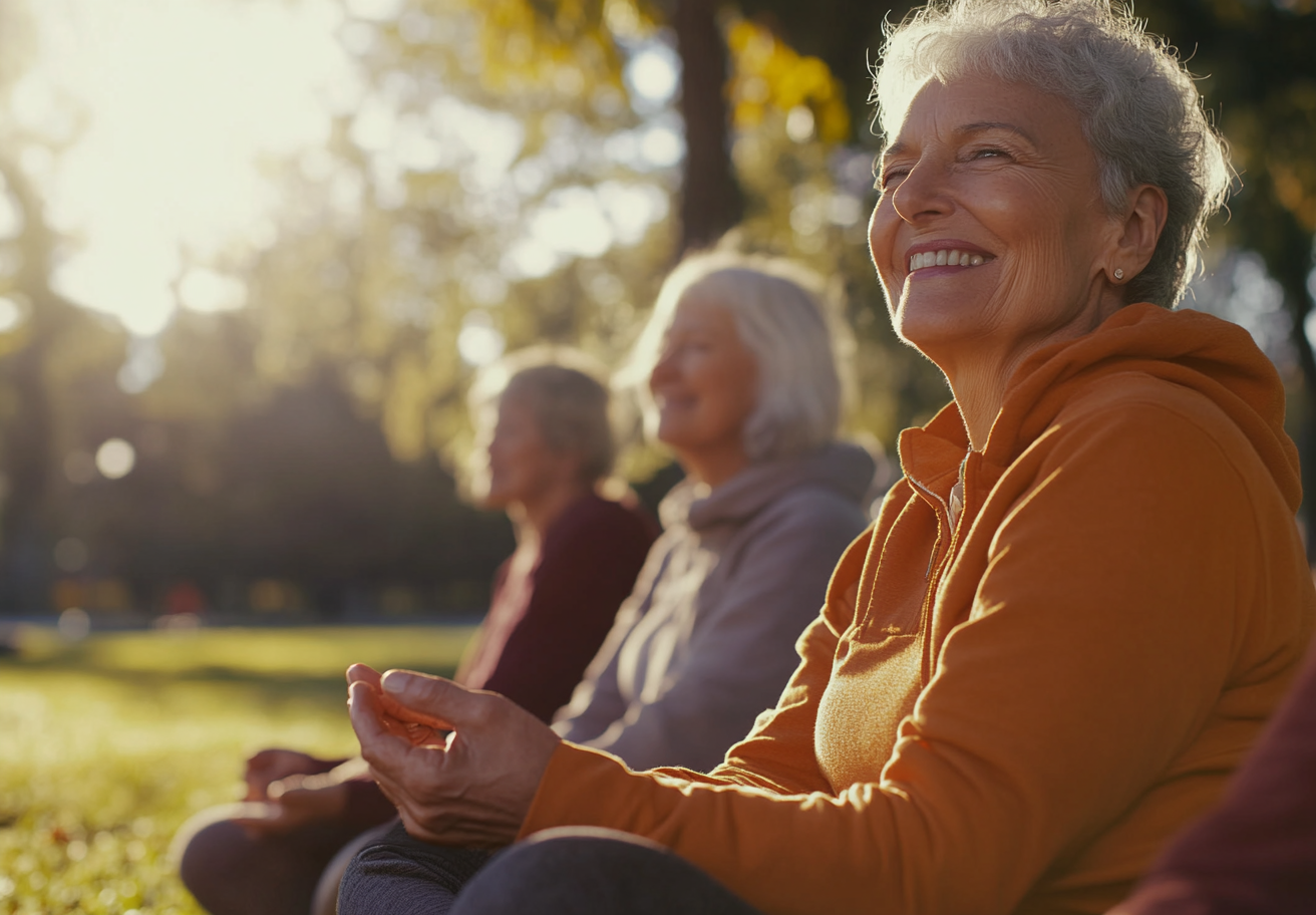 Старша жінка практикує позу дерева